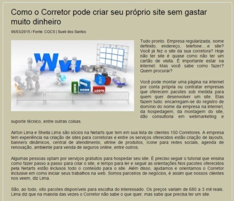 Artigo na Revista CQCS